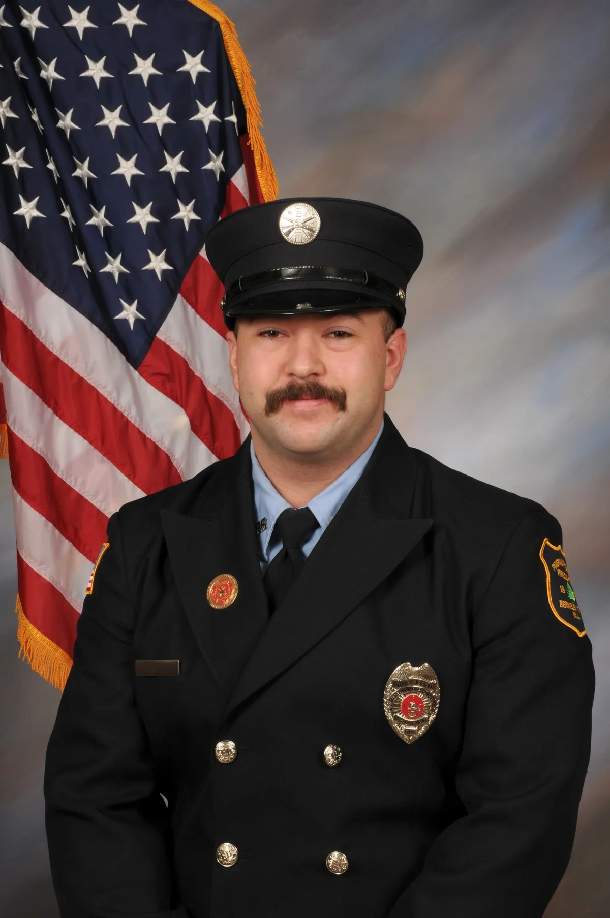 Tyler Webb in firefighter uniform